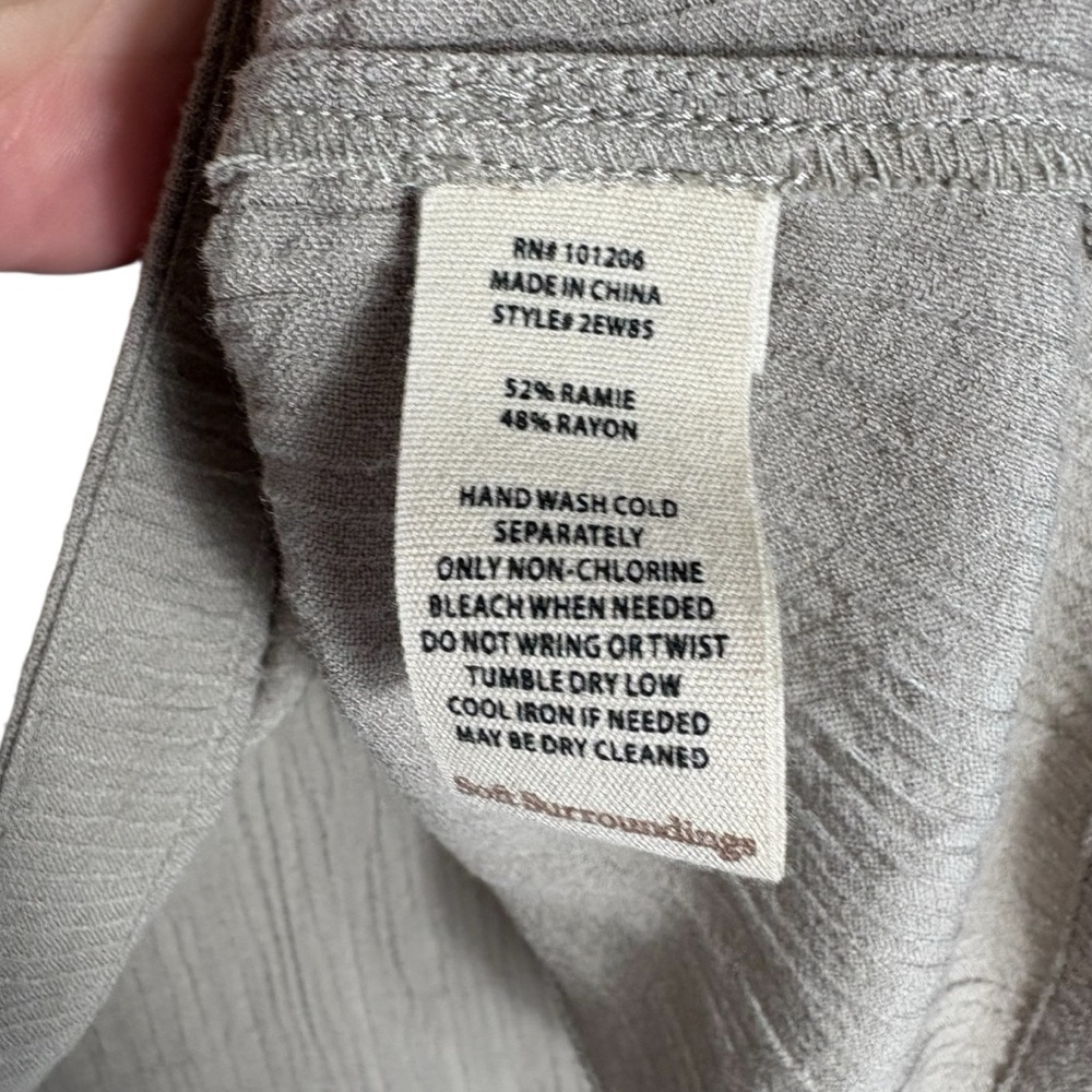 SOFT SURROUNDINGS Oceo Gauze Crinkle Boxy Fit Tunic in Taupe Size XL - Picture 9 of 10
